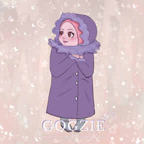 Manga self portrait. Chibi illustration