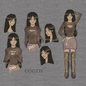 Skittles, character sheet and expression views.