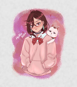 Momo, a fanart i did to the famous manga serie called Dandadan. Rendered using clip studio paint