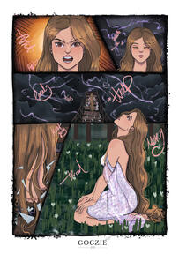 A visual journey through inner chaos — from rage and cries for help to collapse and quiet surrender. This comic piece Called Journey captures the silent strength that blooms after the storm, when words fail but healing begins.&quot;