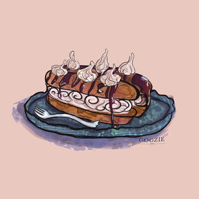 Eclair artwork. Decided to practice some food drawings for patreon's tiers. Rendered in 2nd of October 2024
