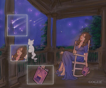 Artwork Called Wishing on a shooting star, curiosity led me to use watercolors as a medium